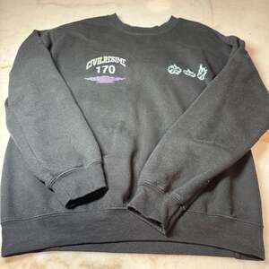 Civil Regime Blooming Through Chaos Crewneck Sweatshirt Black Size M